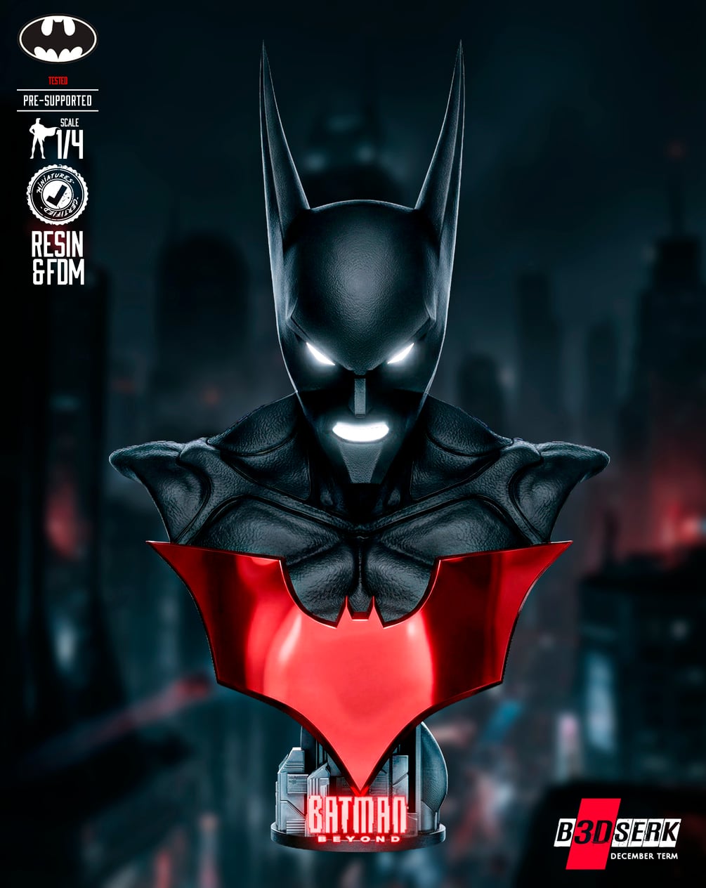 B3DSERK December Term 2025 Batman Beyond Portrait Bust ready for printing