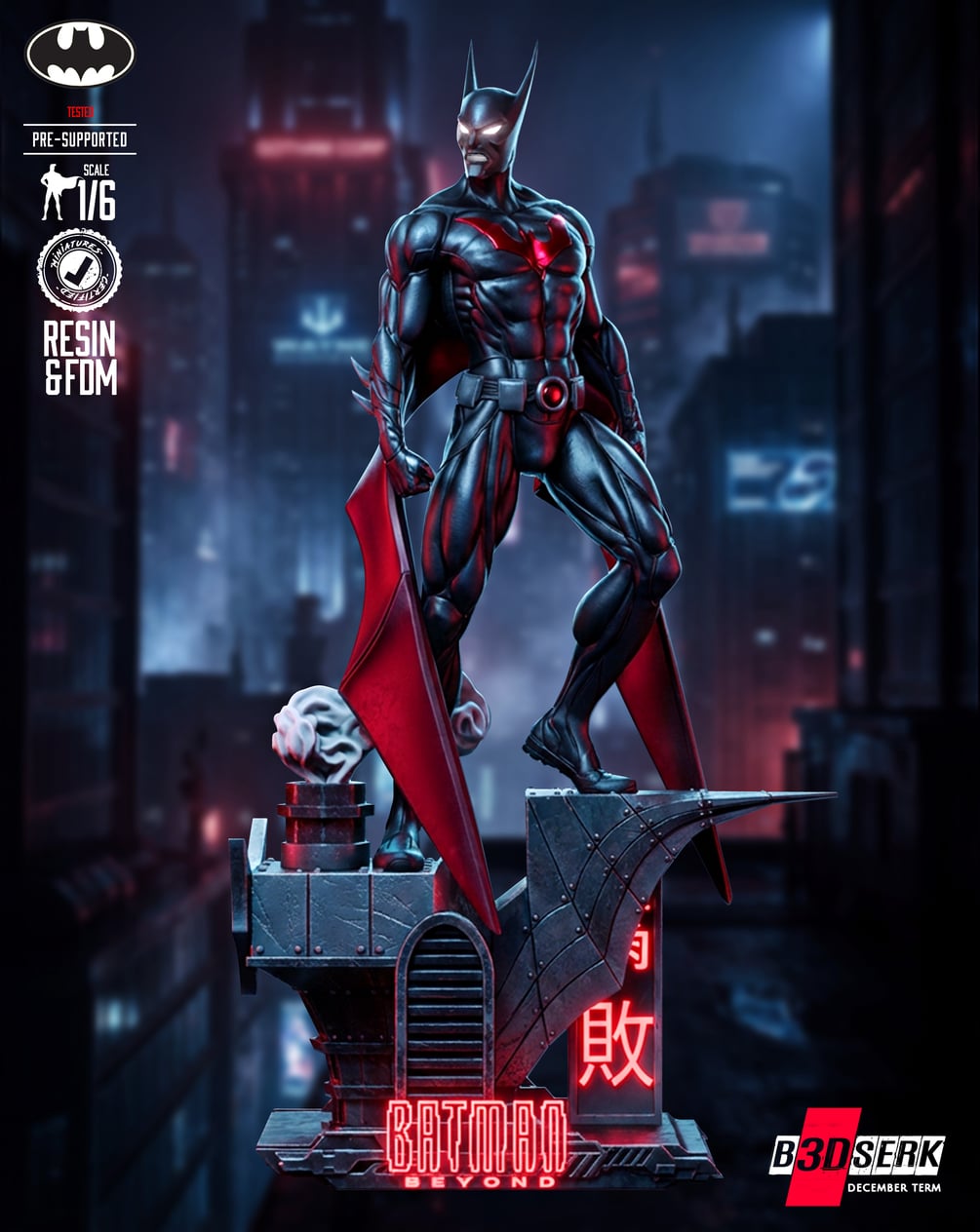B3DSERK December Term 2025 Batman Beyond Sculpture ready for printing