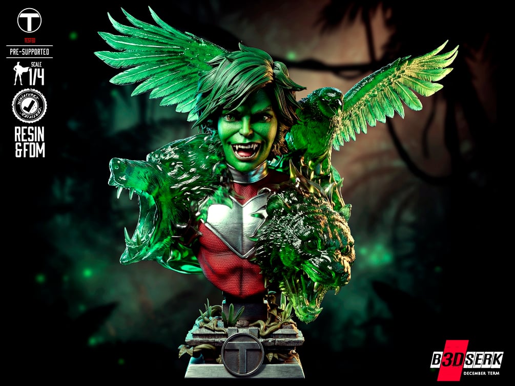 B3DSERK December Term 2025 Beast Boy Portrait Bust ready for printing