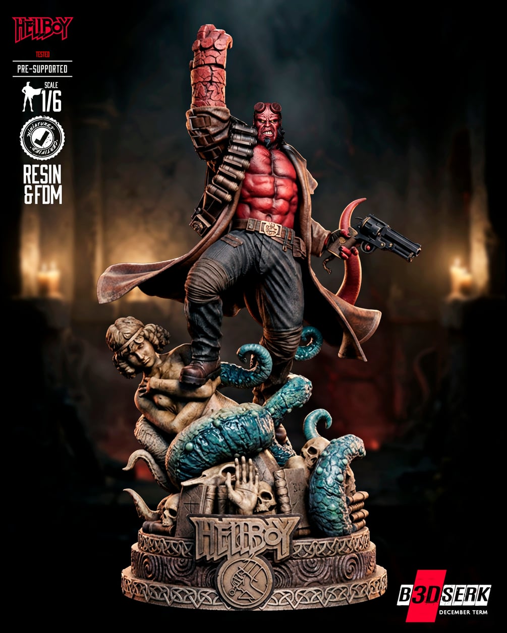 B3DSERK December Term 2025 Hellboy Sculpture ready for printing
