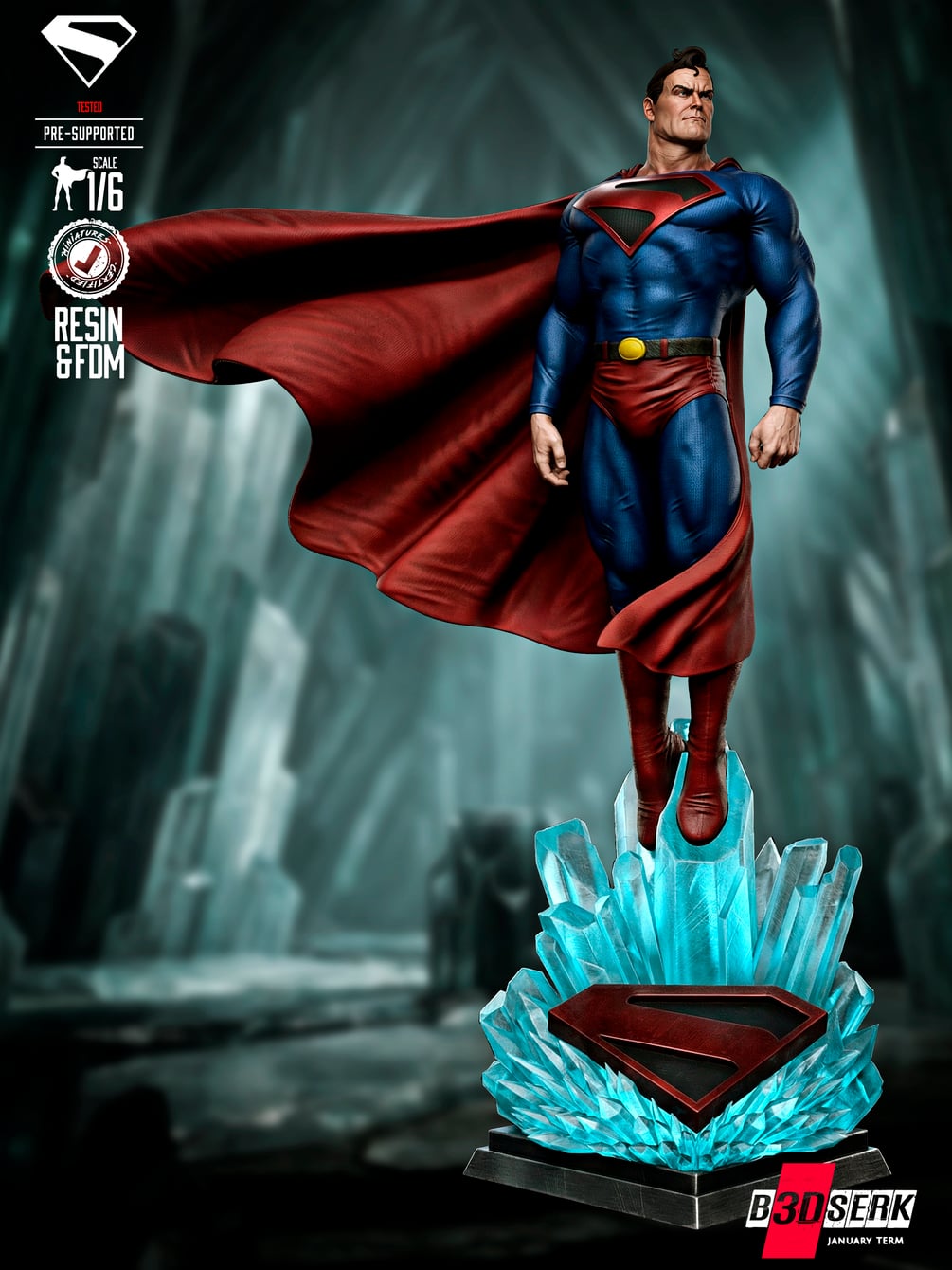 B3DSERK January Term 2026 Superman Kingdom Come Sculpture ready for printing