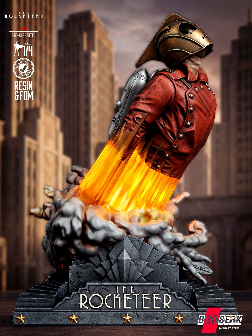 B3DSERK January Term 2026 The Rocketeer Portrait Bust ready for printing