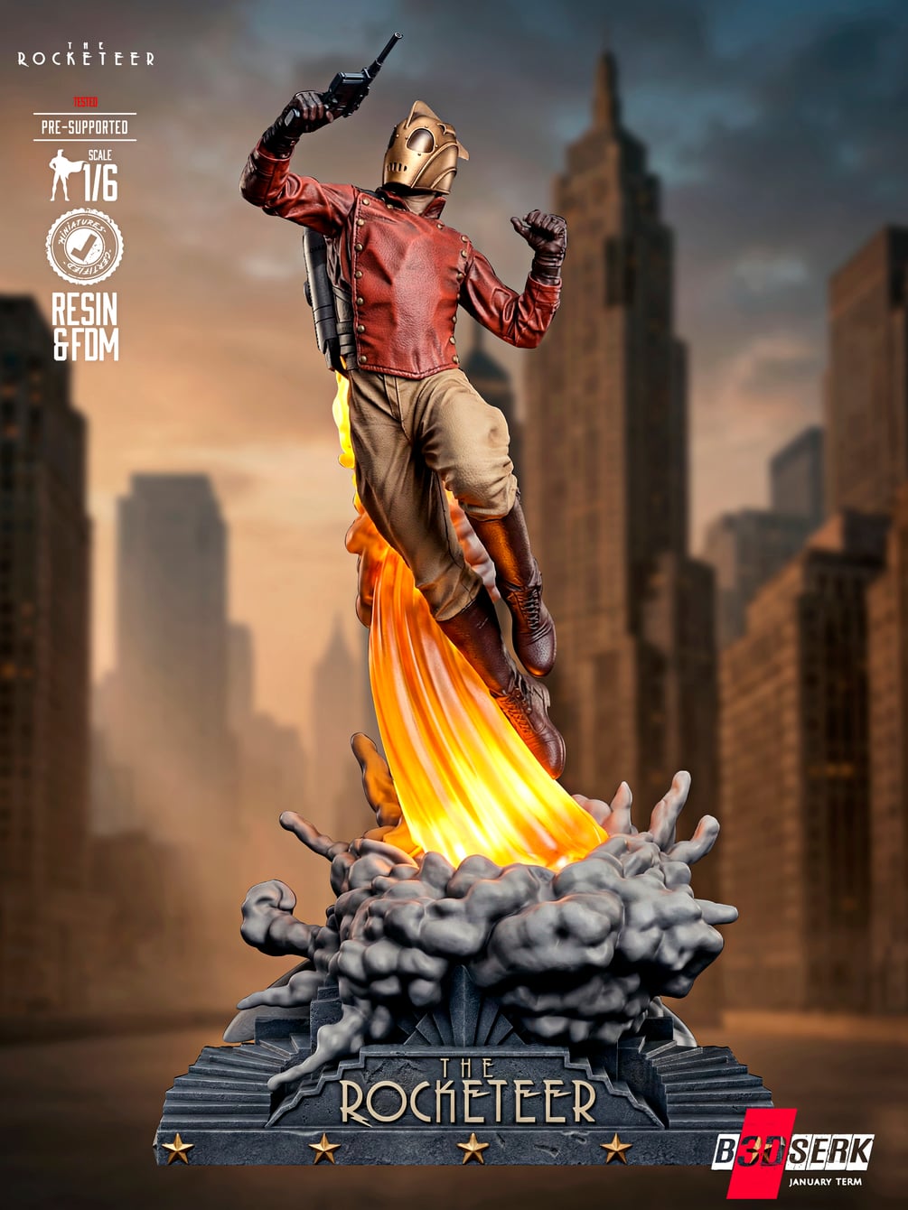 B3DSERK January Term 2026 The Rocketeer Sculpture ready for printing