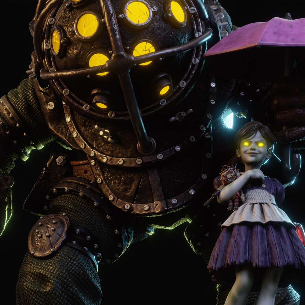 Big Daddy and Little Sister 3D Print