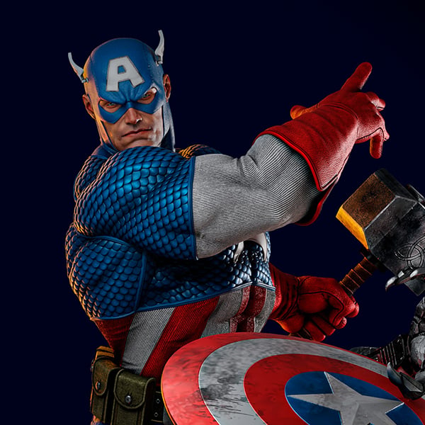 CAPTAIN AMERICA STL + BUST