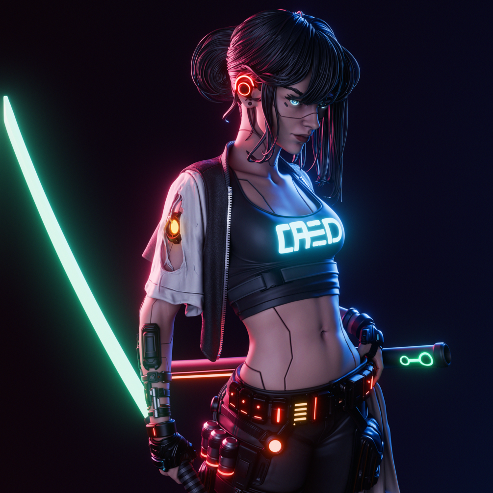 Cyber Samurai 3D Print