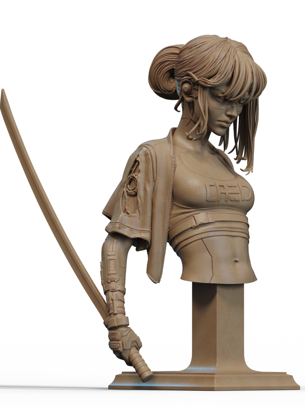 Cyber Samurai Bust 3D Print