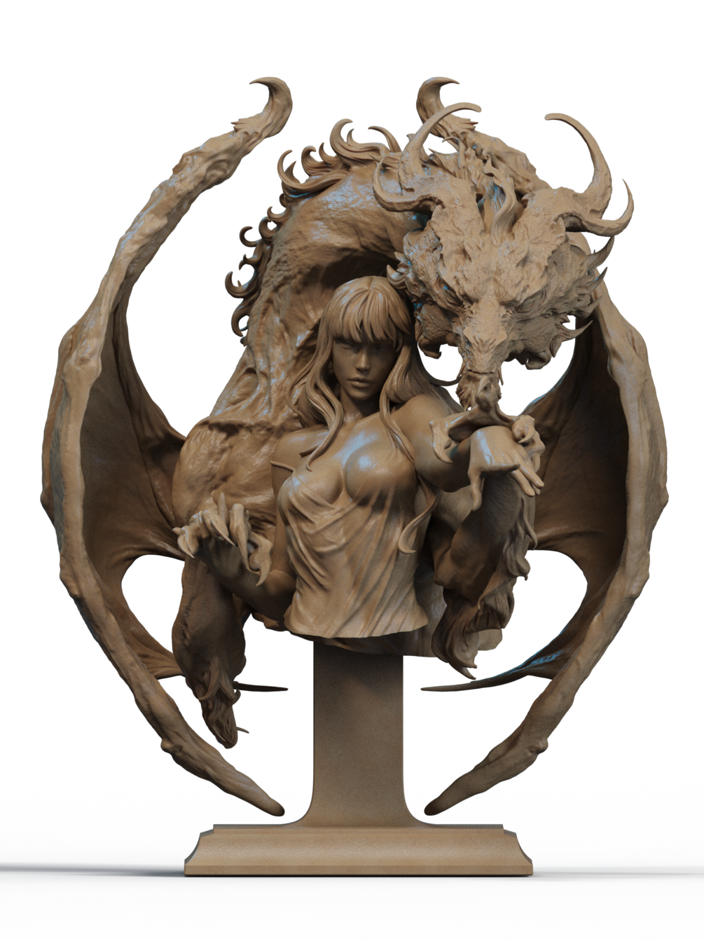 Dragon Lady Bust 3D Print