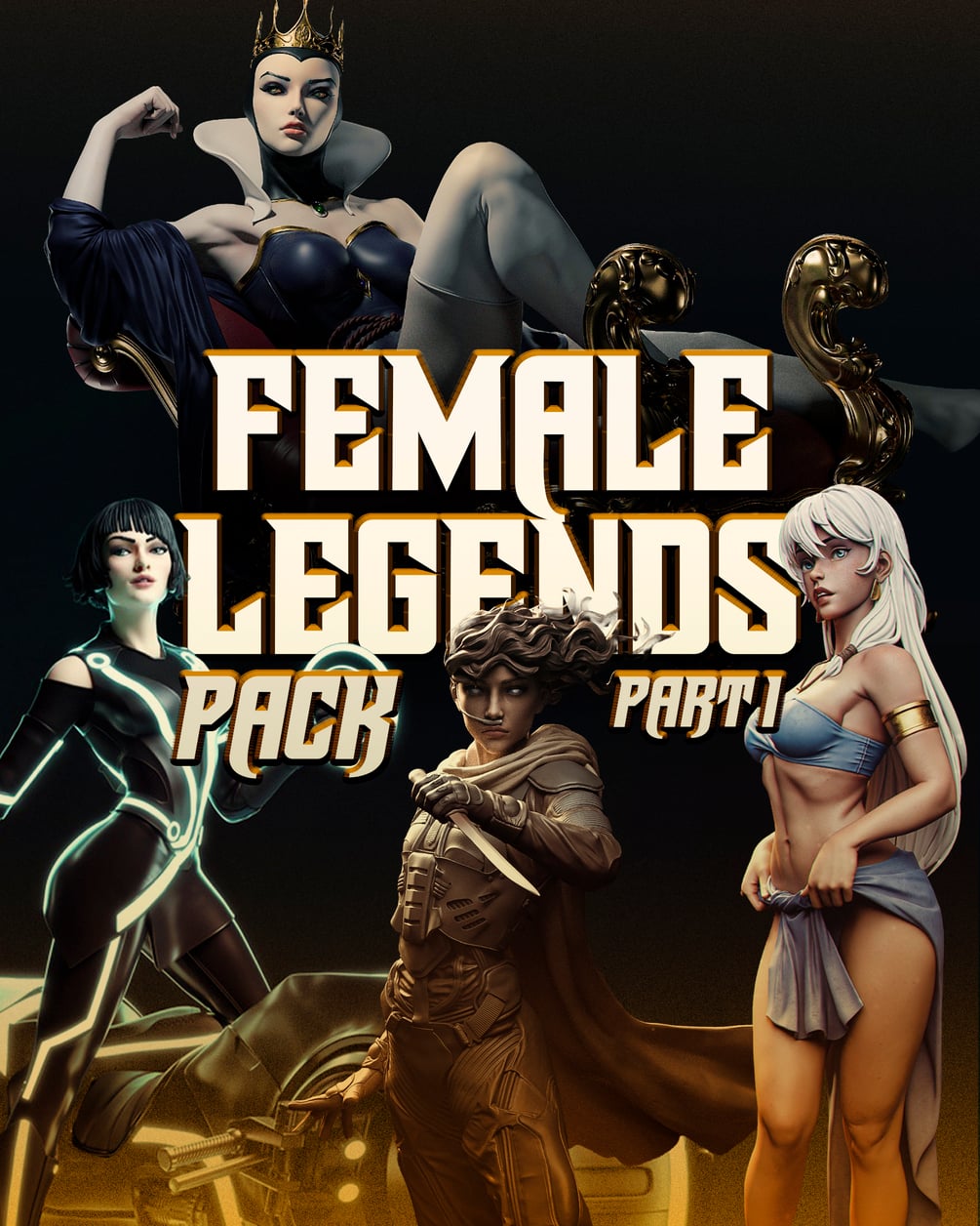 FEMALE LEGENDS PACK 3D Print