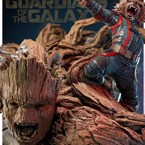 GROOT AND ROCKET STL + BUST
