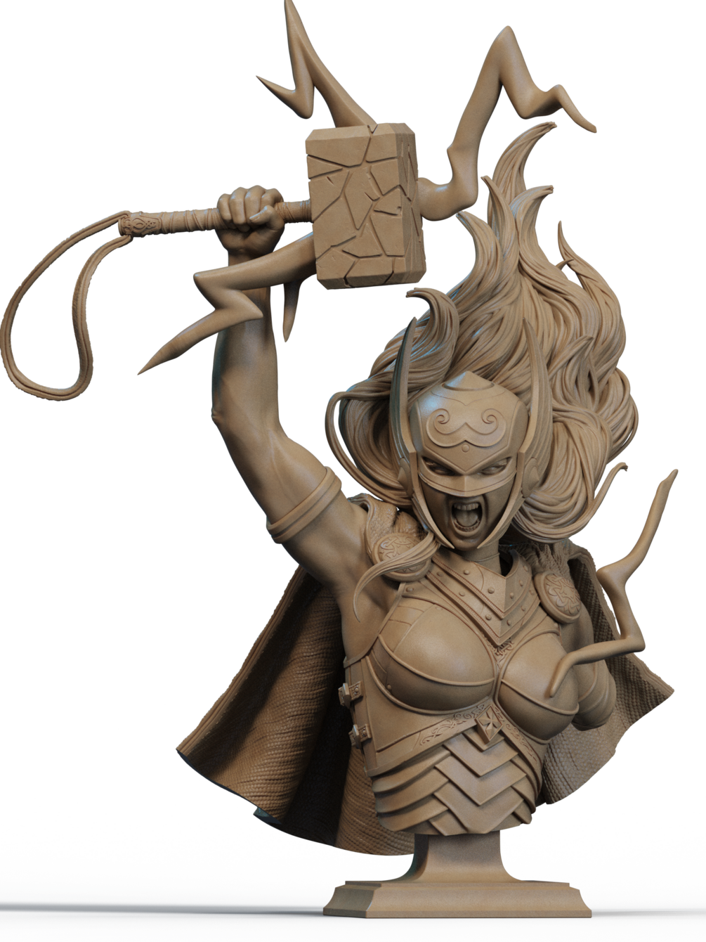 Lady Thor Bust 3D Print
