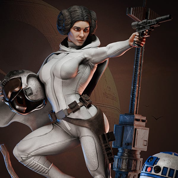 PRINCESS LEIA STL + BUST