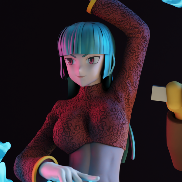 Sabrina and Alakazam - Pokémon - MagPie_3d