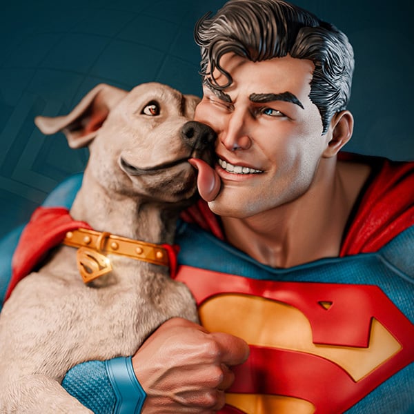 SUPERMAN and krypto  STL + BUST