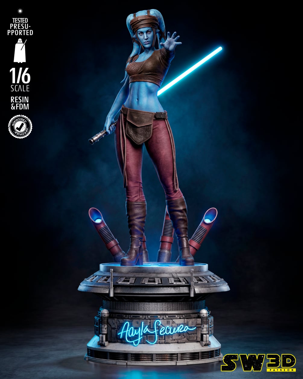 SW3D April 2026 Term Aayla Secura Sculpture - Star Wars 3D Models - Tested and Ready for 3D printing