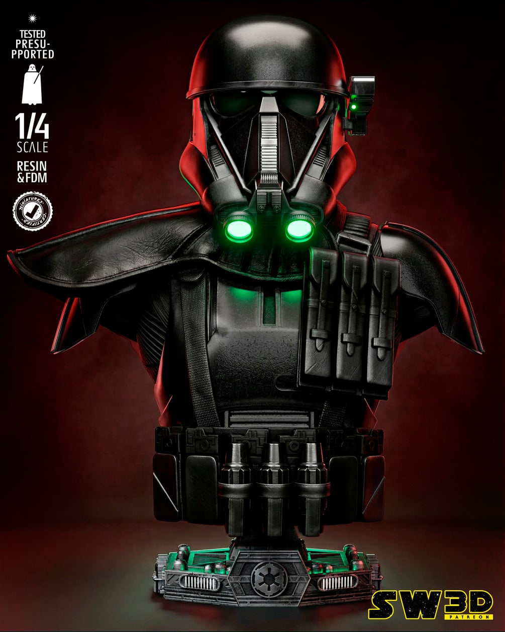 SW3D February 2026 Term Imperial Death Trooper Portrait Bust - Star Wars 3D Models - Tested and Ready for 3D printing