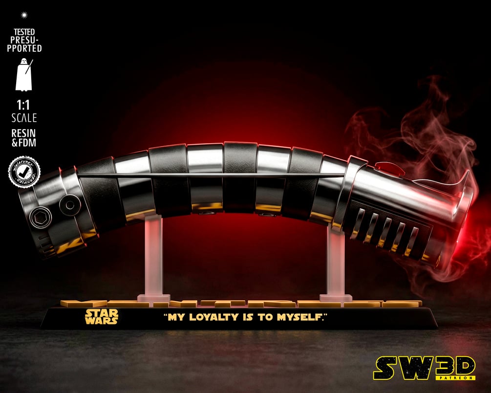 SW3D May 2026 Term Asajj Ventress Lightsaber - Star Wars 3D Models - Tested and Ready for 3D printing