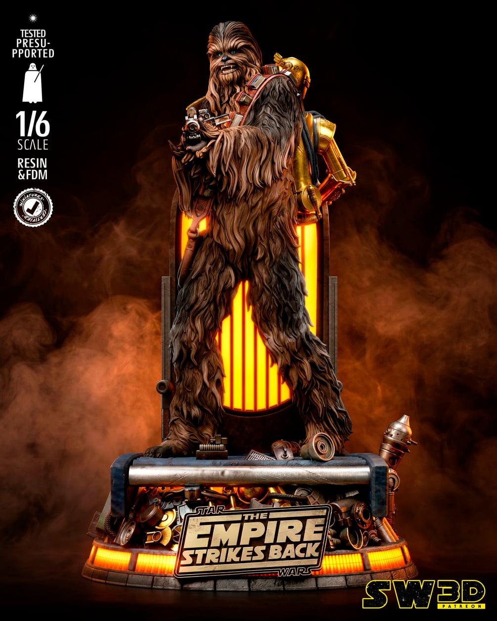 SW3D May 2026 Term Chewbacca and C3P0 Sculpture - Star Wars 3D Models - Tested and Ready for 3D printing