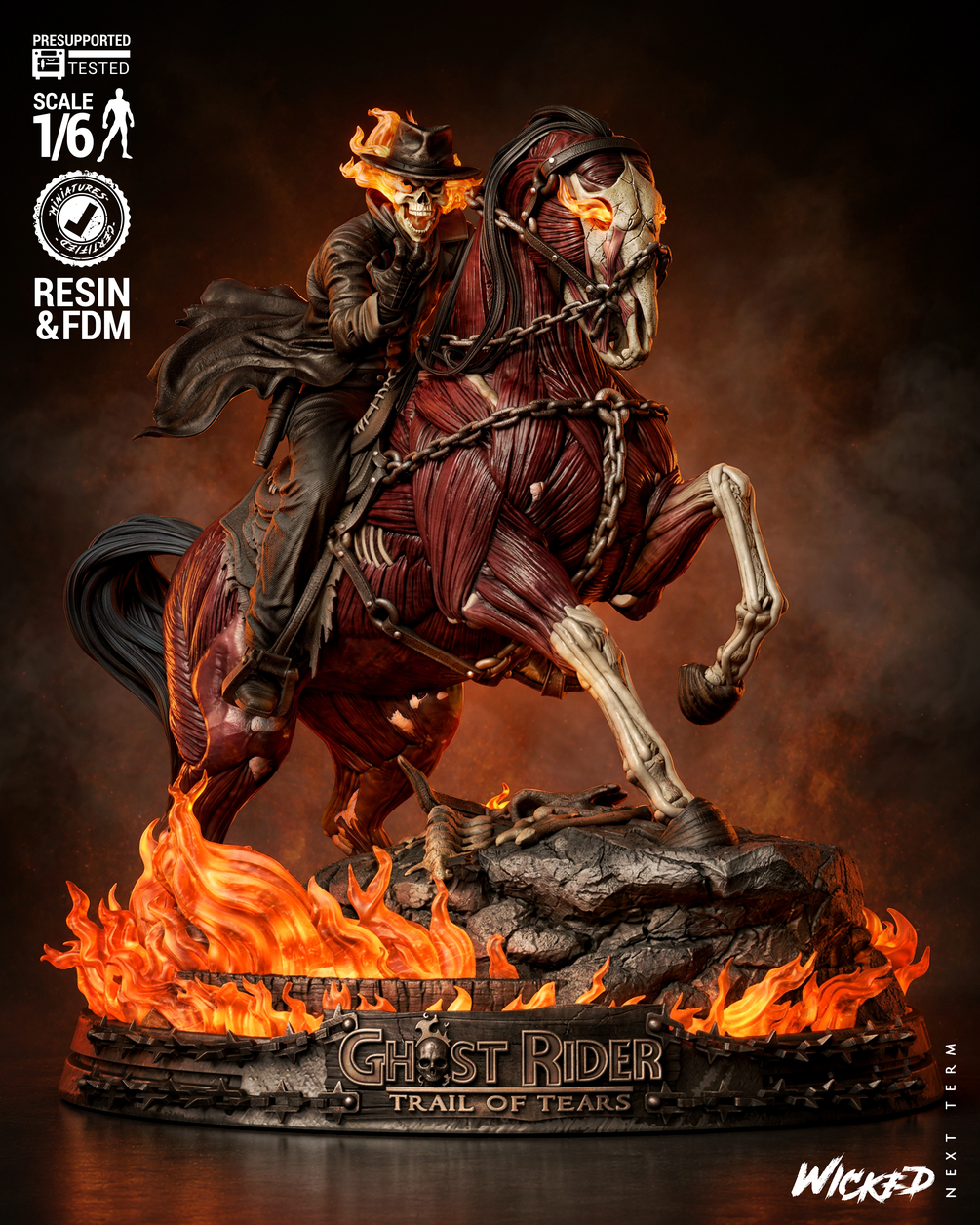 Wicked Marvel April 2026 Term Ghost Rider Billy Sculpture: Tested and ready for 3D printing