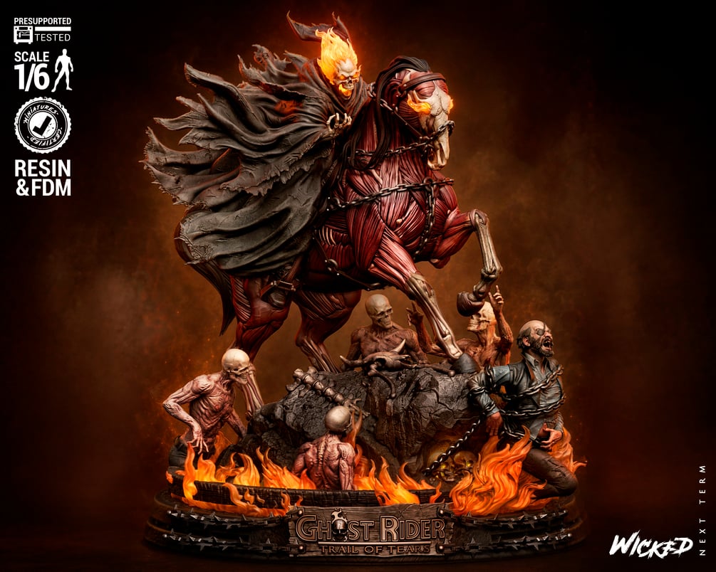 Wicked Marvel April 2026 Term Ghost Rider Caleb Diorama: Tested and ready for 3D printing