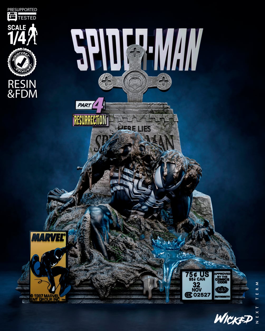 Wicked Marvel May 2026 Term The Last Hunt Spiderman Tomb Bust: Tested and ready for 3D printing