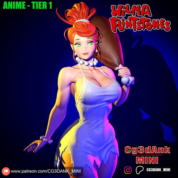 WILMA FLINTSTONE - ANIME (FAN ART) STL for 3d printing