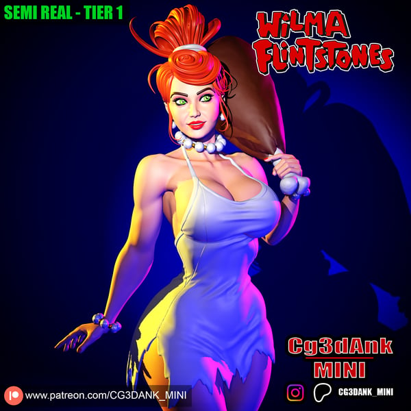 WILMA FLINTSTONE  - SEMI REALISTIC (FAN ART) STL for 3d printing
