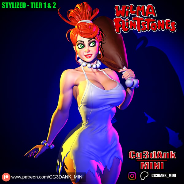 WILMA FLINTSTONE - STYLIZED (FAN ART) STL for 3d printing