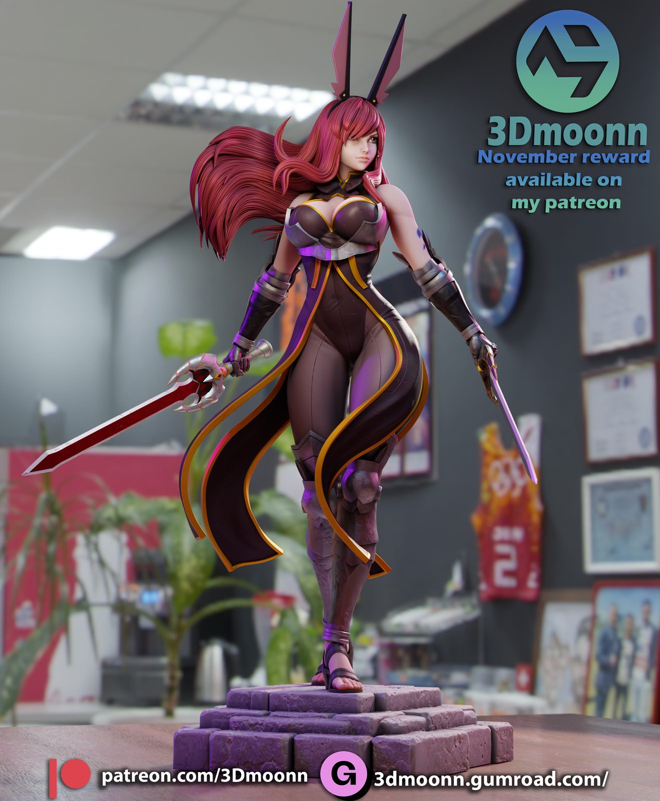 3Dmoonn Erza Scarletfairy Tail view 2