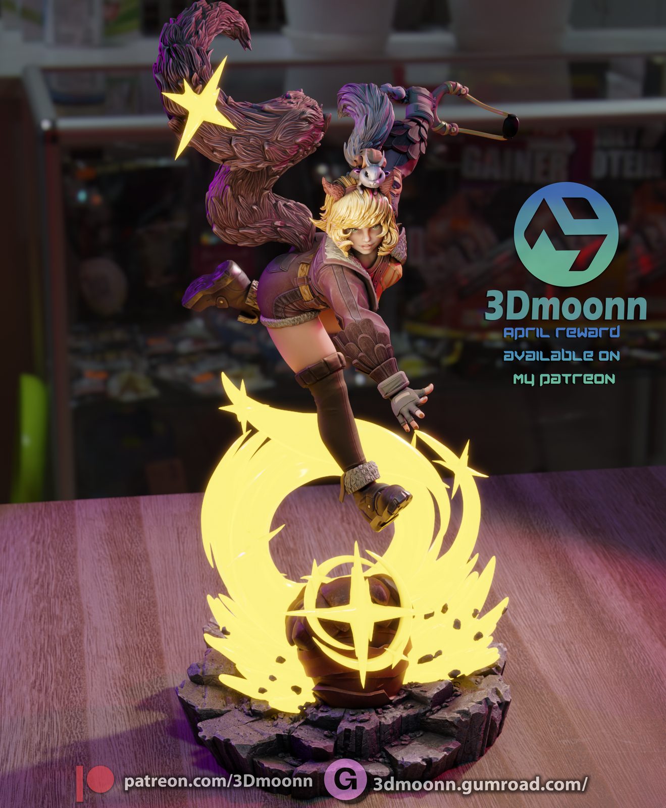 3Dmoonn Squirrel Girl Stl view 3