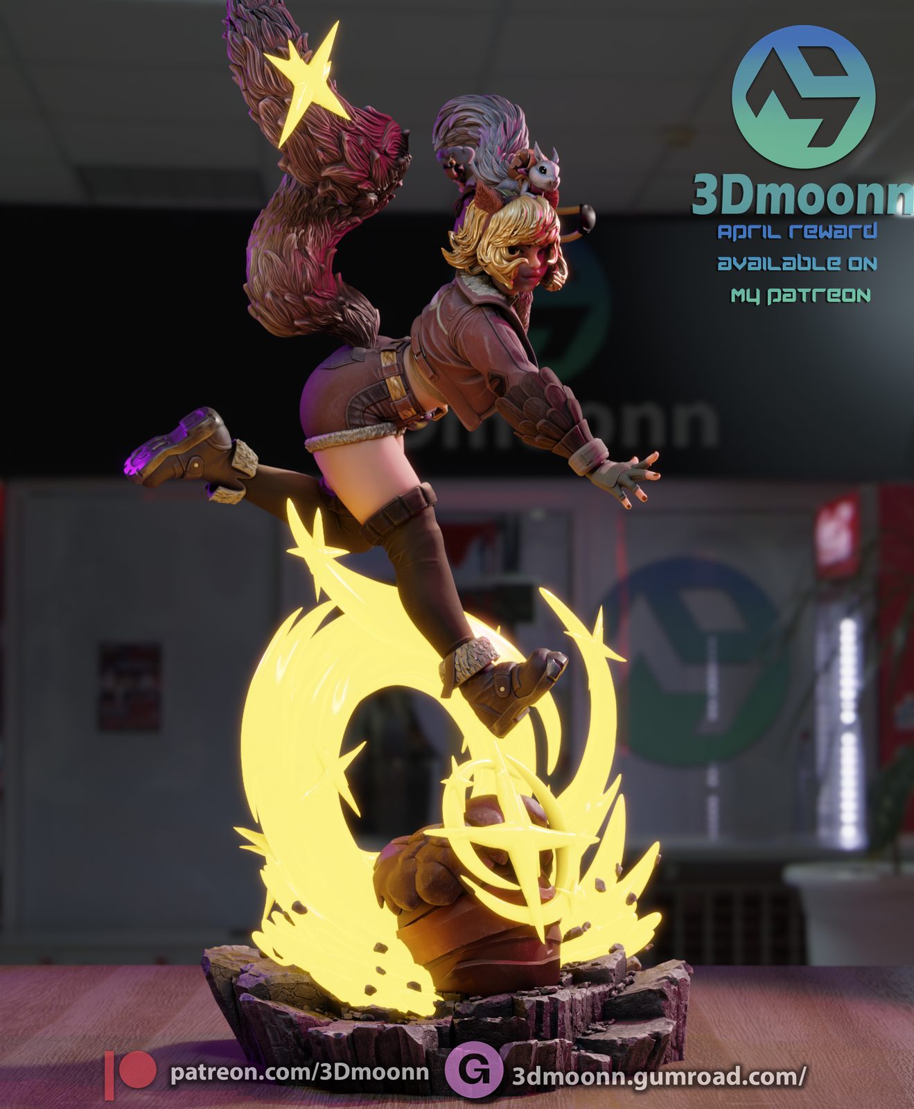 3Dmoonn Squirrel Girl Stl view 6