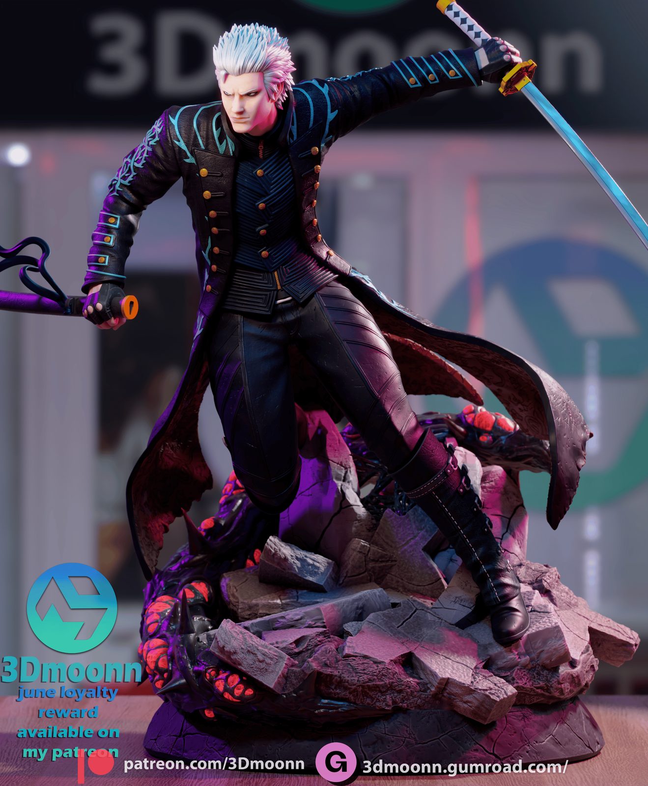 3Dmoonn Vergil Devil May Cry view 3