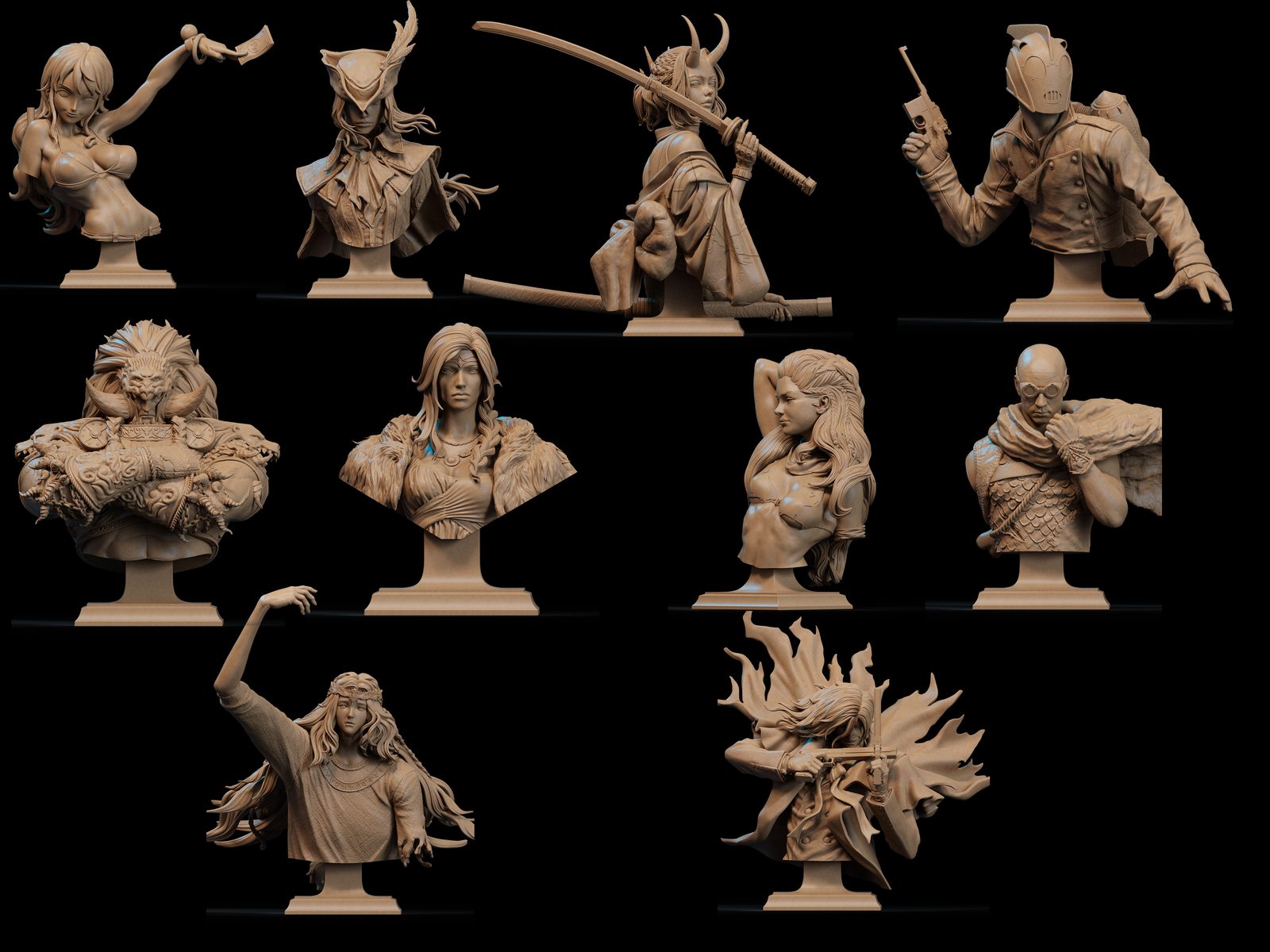 Ca3D Bust Radahn And Miquella