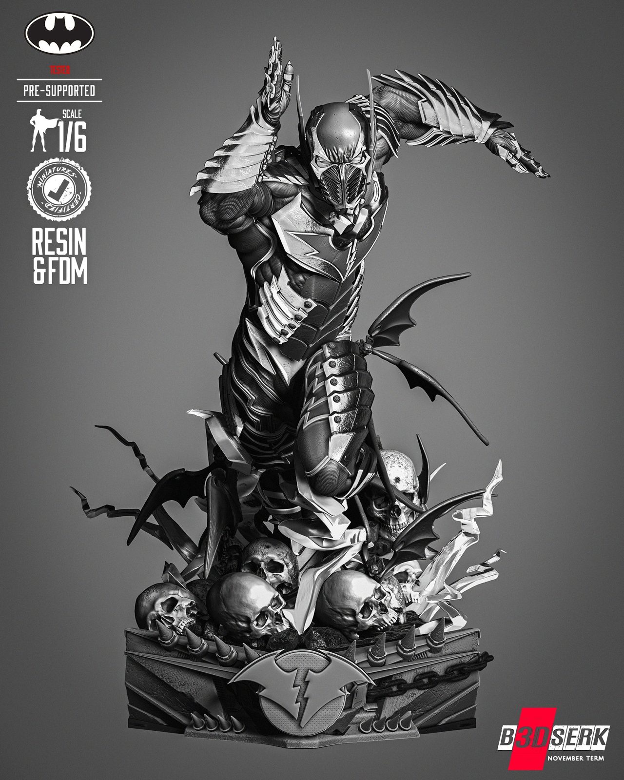 B3Dserkred Death Sculpture view 2
