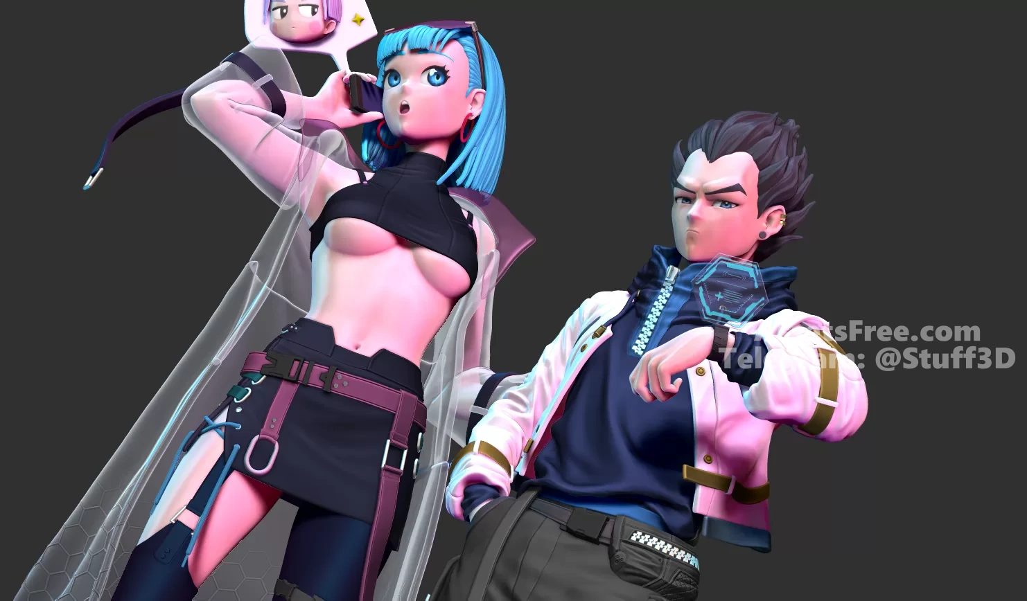 Bulma Vs Vegeta 2077 Fanart By Specialstl view 5