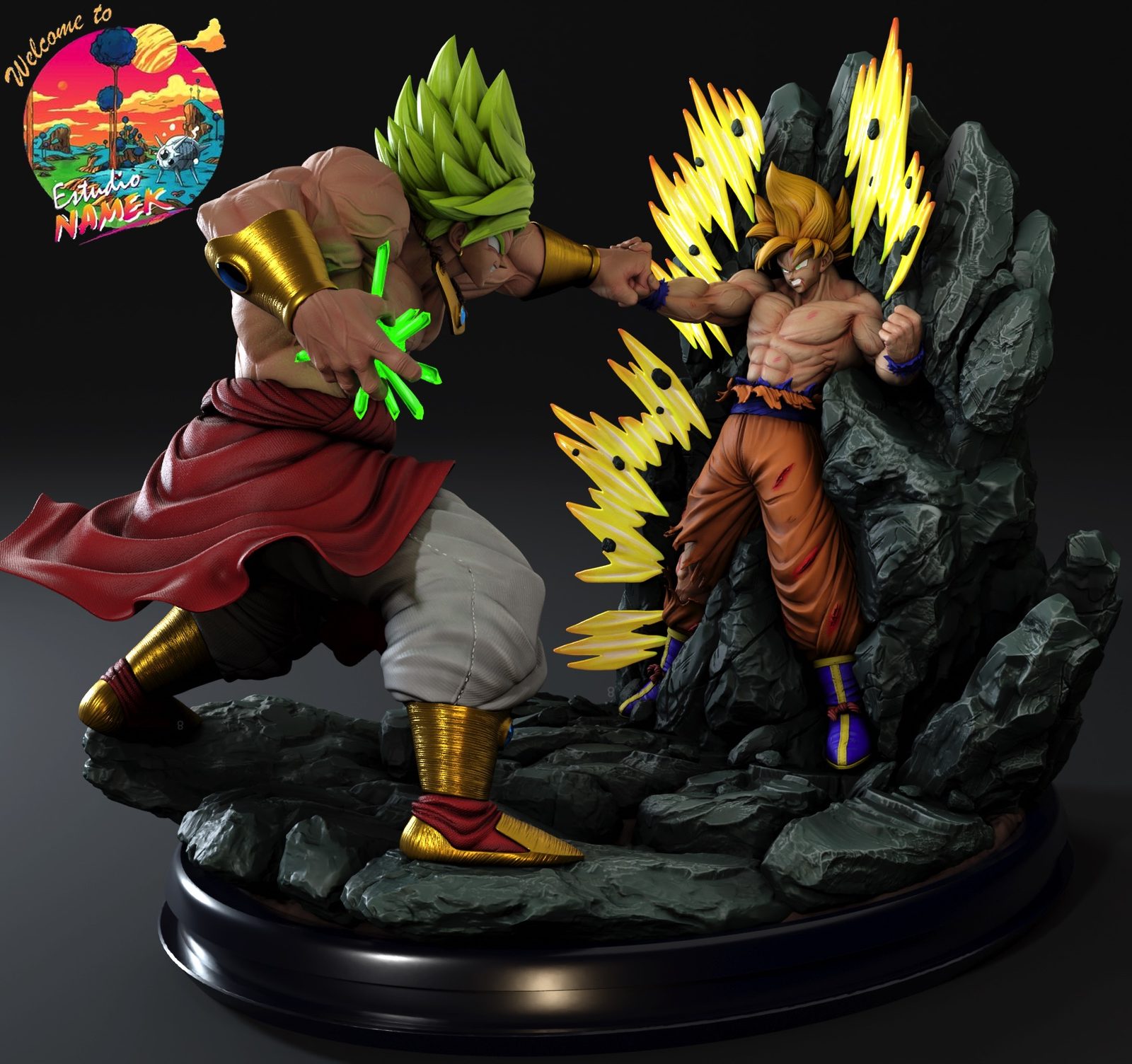 Diorama Goku Vs Og Broly 8