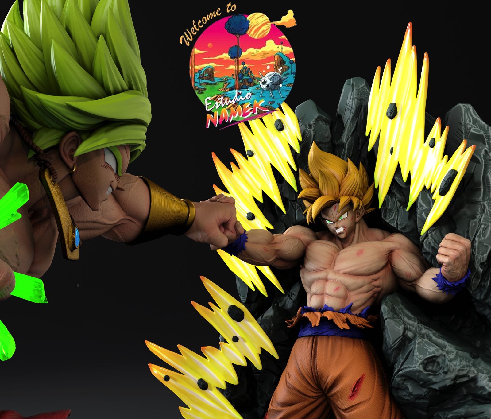 Diorama Goku Vs Og Broly 8 view 2