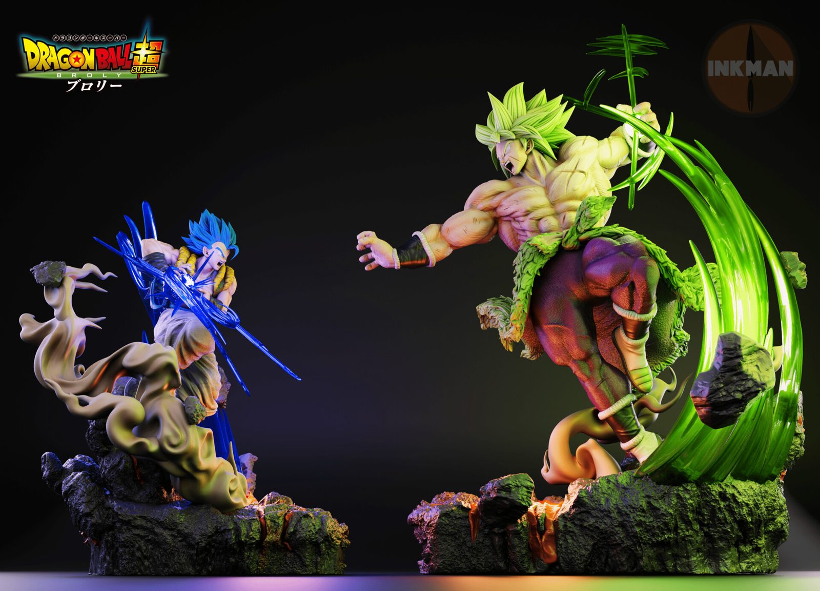 Gogeta Blue Vs Broly Super Saiyan Legendary By Inkman