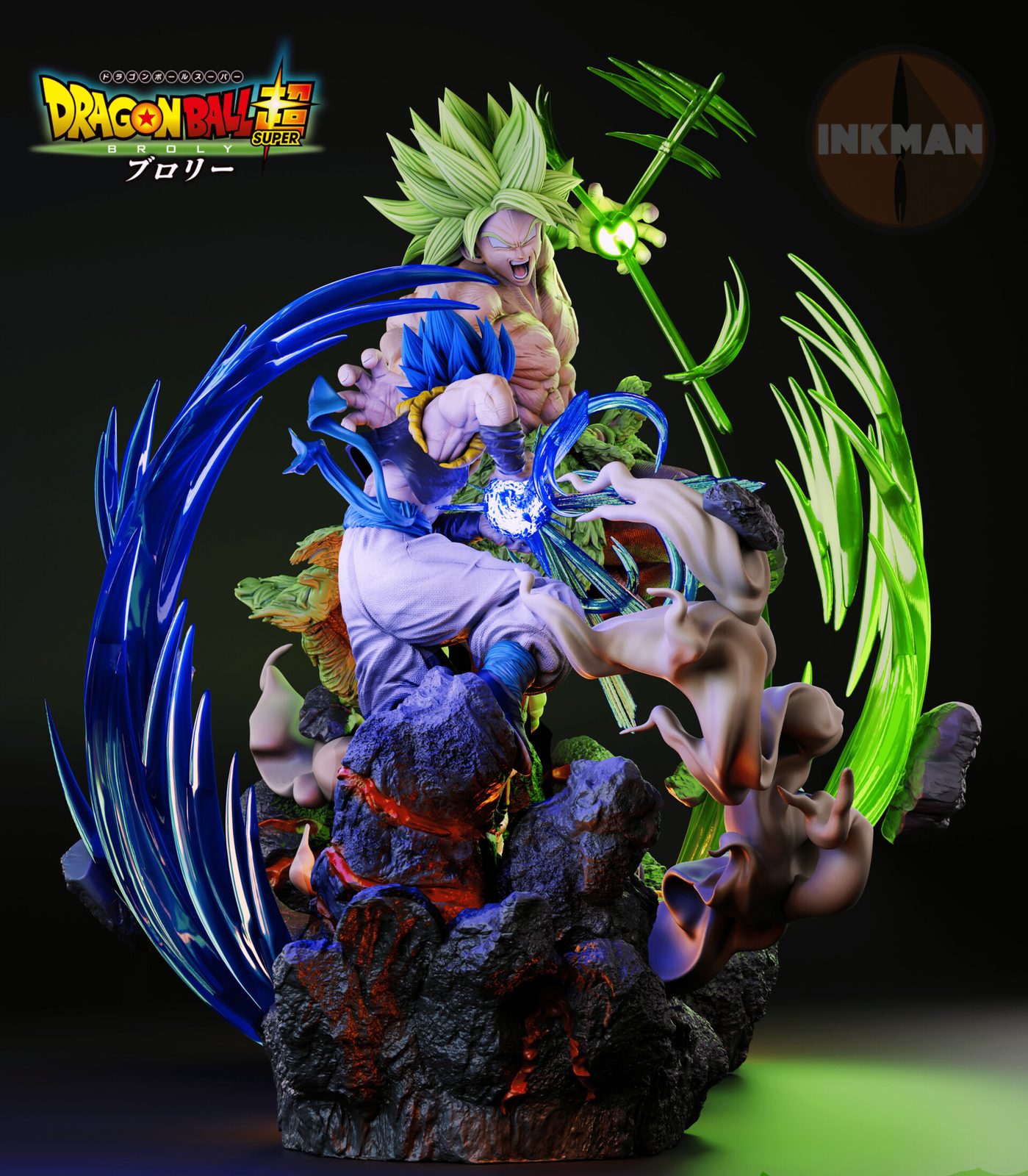 Gogeta Blue Vs Broly Super Saiyan Legendary By Inkman view 3