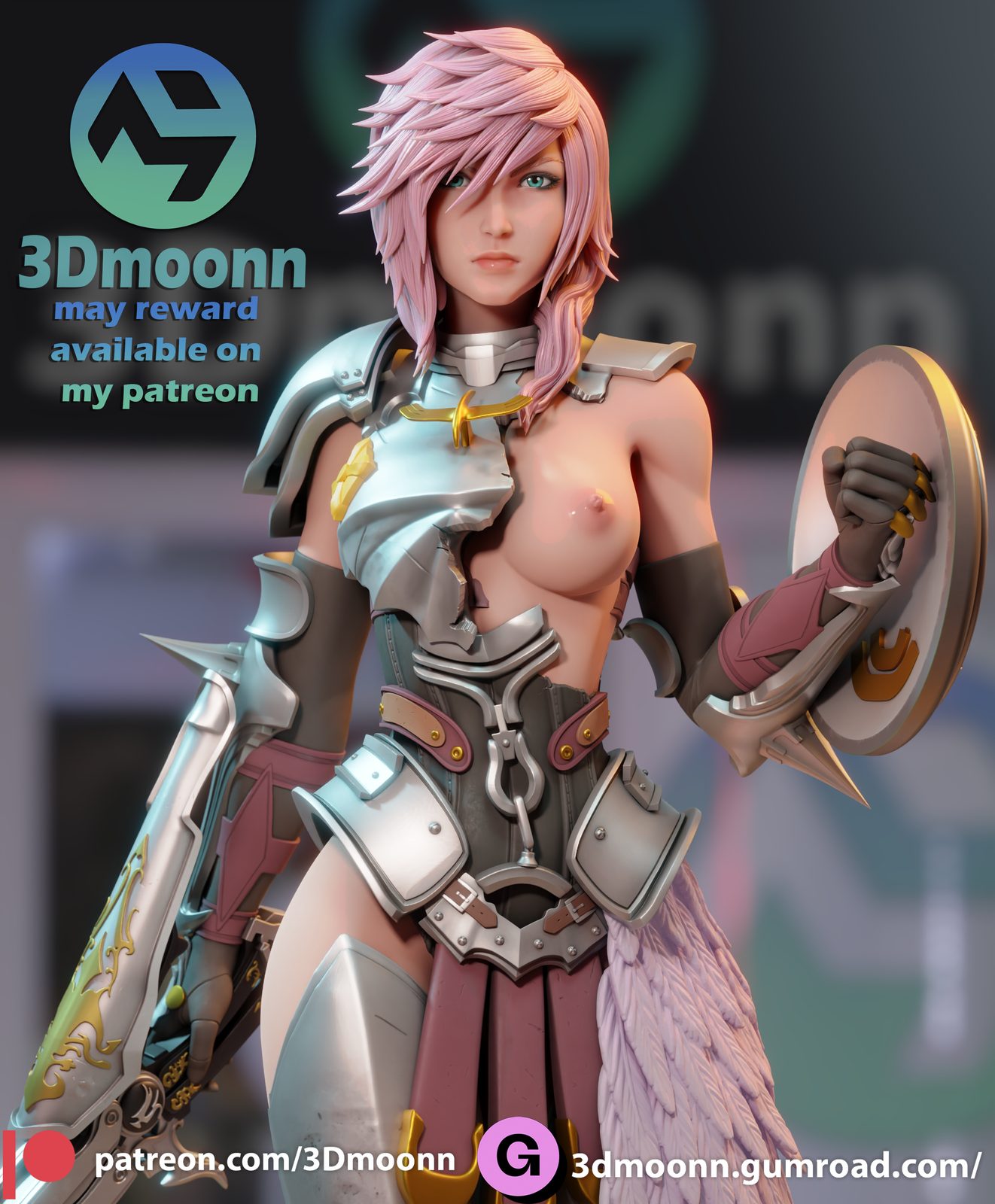 Lightning Final Fantasy 3Dmoonn view 4