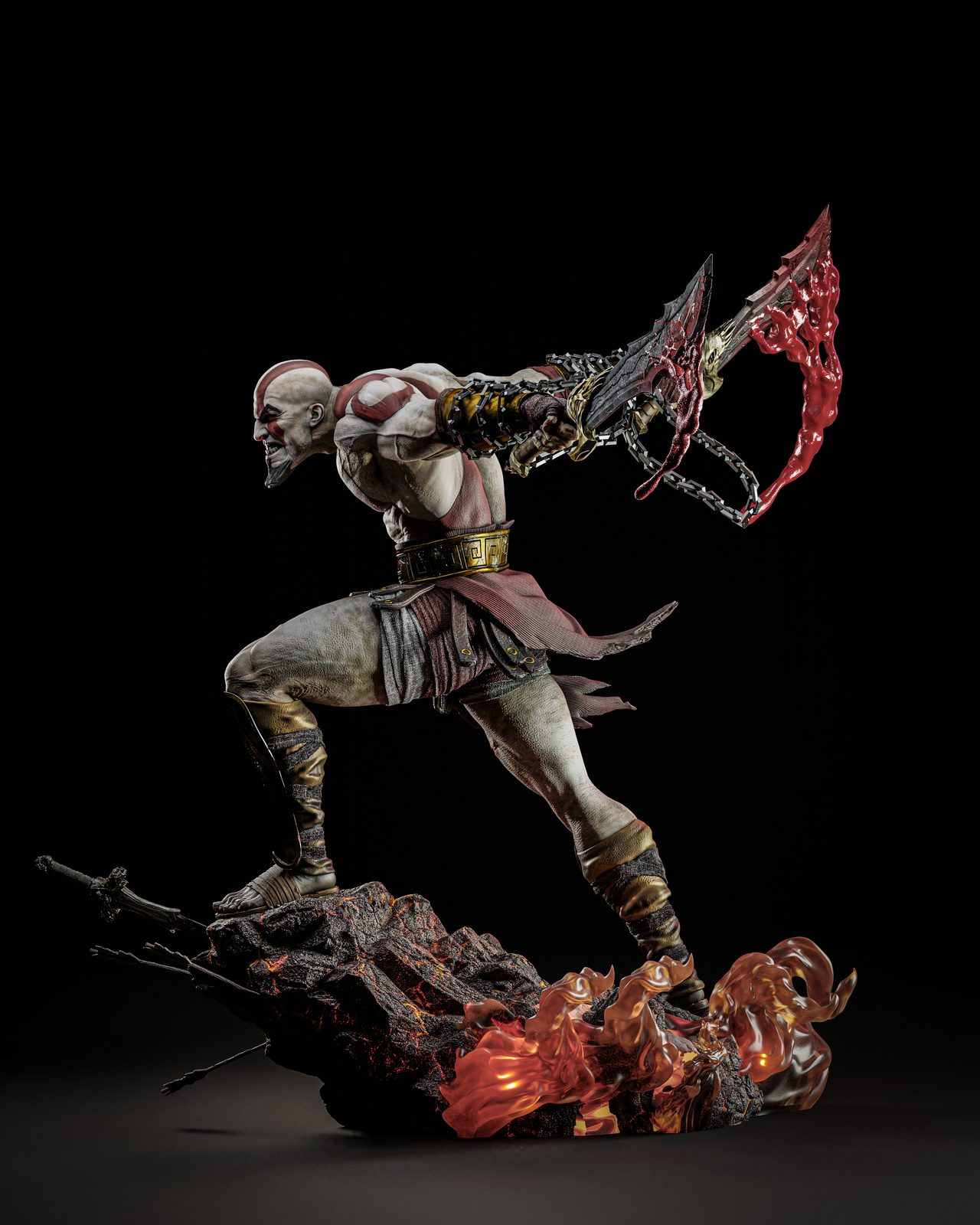 Zez Studios Kratos Statue And Bust view 2