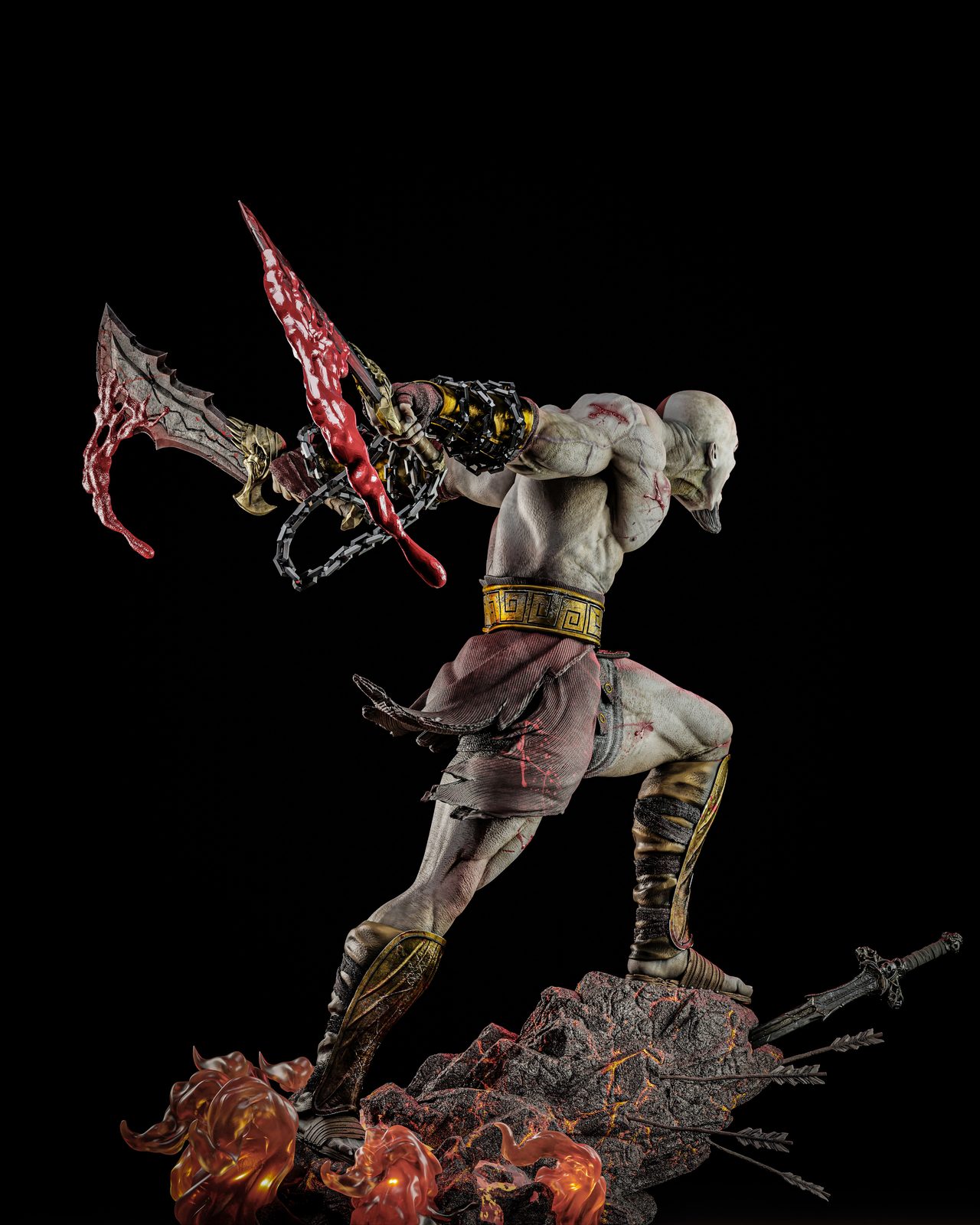 Zez Studios Kratos Statue And Bust view 4