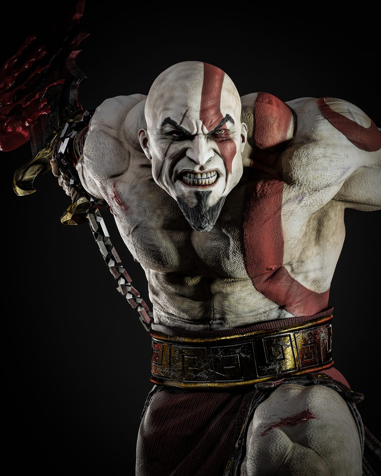 Zez Studios Kratos Statue And Bust view 5