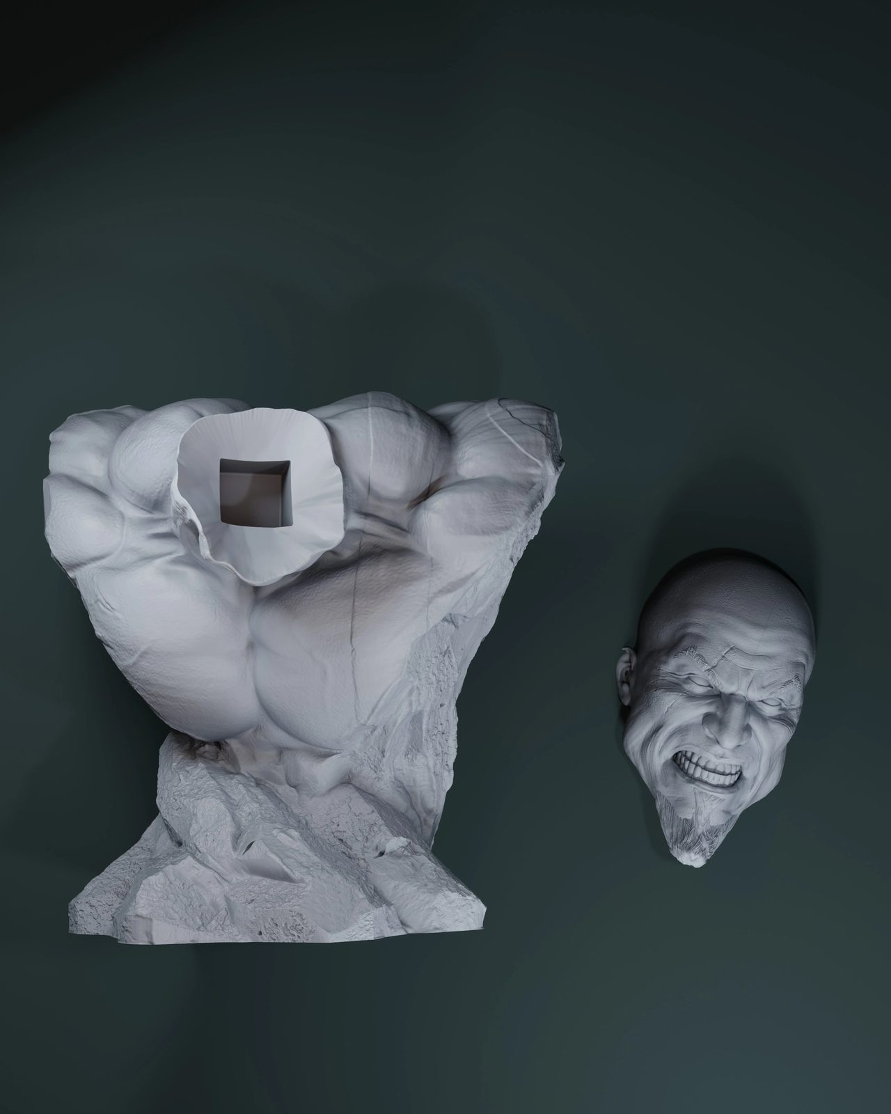 Zez Studios Kratos Statue And Bust view 6
