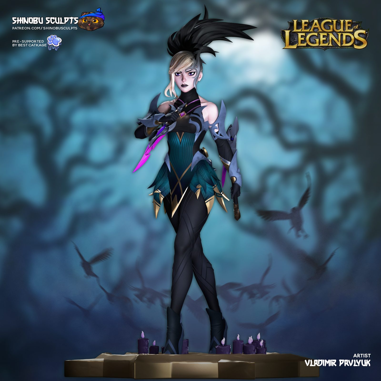 Shinobu Sculpts Akali view 3