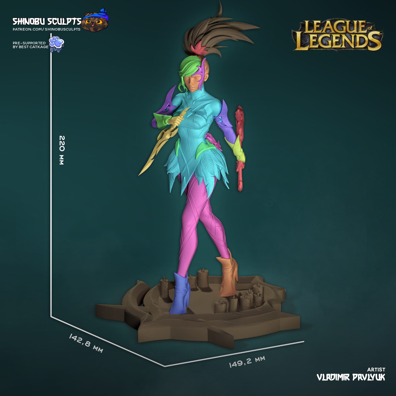Shinobu Sculpts Akali view 6