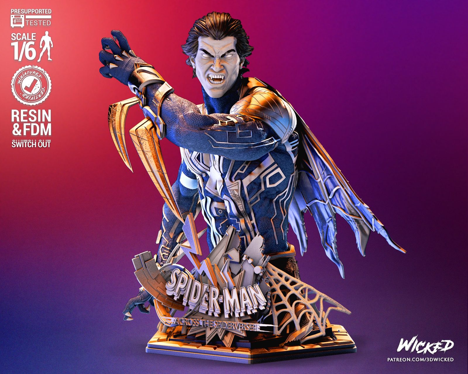 Wicked- Spiderman 2099 Bust view 2