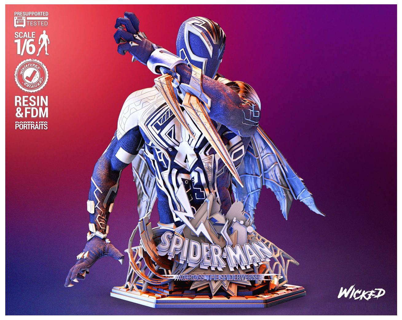 Wicked- Spiderman 2099 Bust view 3