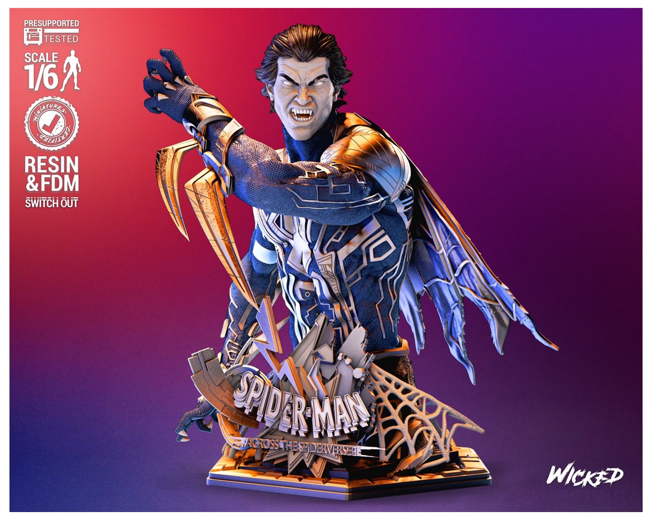 Wicked- Spiderman 2099 Bust view 4