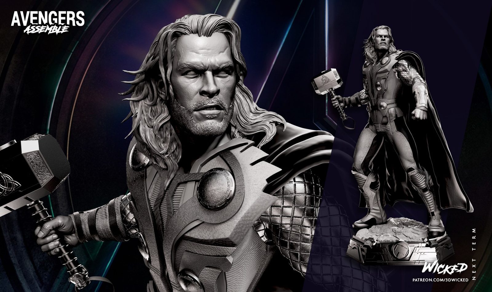 Wicked Thor Statue view 2